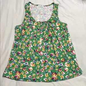(NWOT) Green Floral Blouse